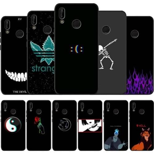 Simple black background black soft Phone Case for huawei P40 P30 P20 P10 Pro lite P9 Lite nova 4E 6SE Psmart 2019 Y6 9 Prime