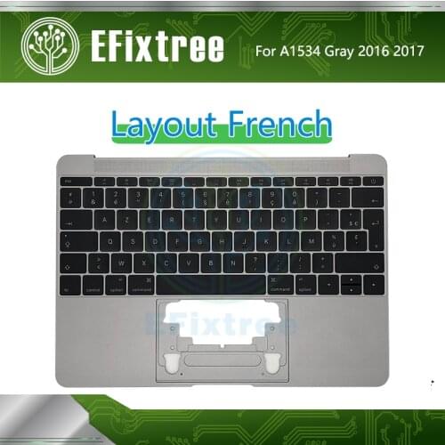Gray Topcase C Case Housing For Macbook Retina 12 inch A1534 Top Case With Keyboard French LayoutEMC 3099 2991 2016 2017 FR
