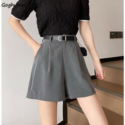 Shorts Women Hot Trousers Loose Straight Casual Summer Ladies All-match Elegant Fashion Minimalist High Waist Streetwear