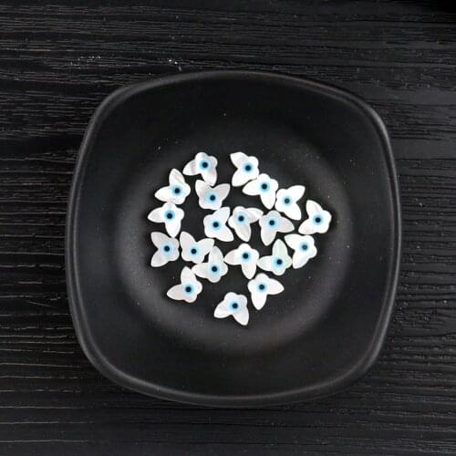 2 PCS Natural White Mop Butterfly Blue Eye Hollow Shell Carving DIY Inlaid Wedding Dress Decor Beads Jewelry Earrings Accessory