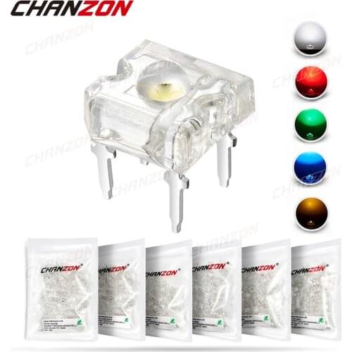 100pcs 3mm LED Piranha Light Emitting Diode Lamp White Red Green Blue Yellow Bright Color 3V Indicator DIY DIP PCB Circuit Bulb