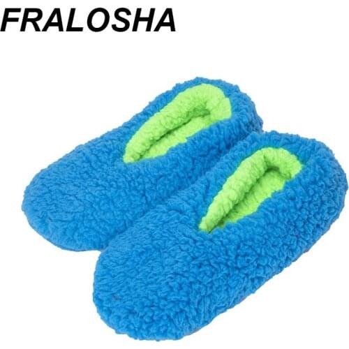 Fralosha Warm At Home Women Wool Slippers Cotton Shoes Plush Female Floor Shoes Fleece Indoor Shoes Woman Home Slippers