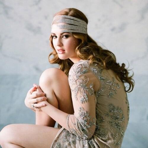 Fascinator New Headband Veil for Bridal Crystal Beaded Birdcage White Face Net Mask Hair Accessorie Veils Charming Wedding