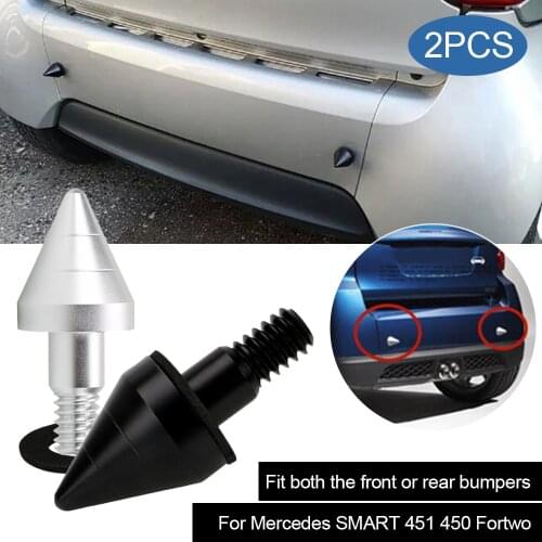 Top Quality 2pcs Alloy Car Rear Bumper Spike Anti Collision Front Rear Protector Fit for 09-14 Mercedes Smart 451450 Fortwo