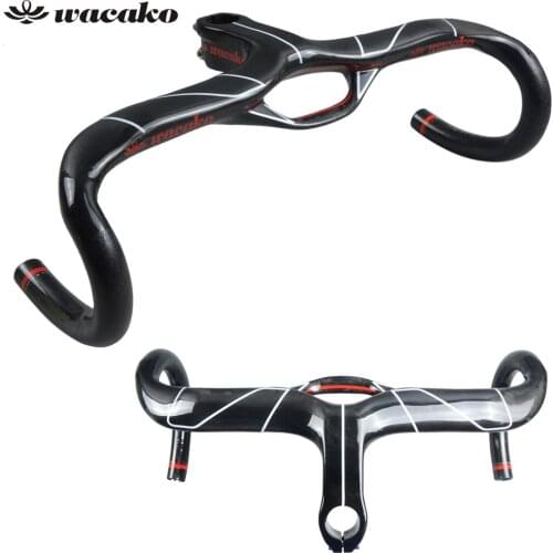 Wacako full Carbon road handlebar bicycle integrated Handlebar with 28.6mm fork Carbon Road Handlebar Bike Parts 384g