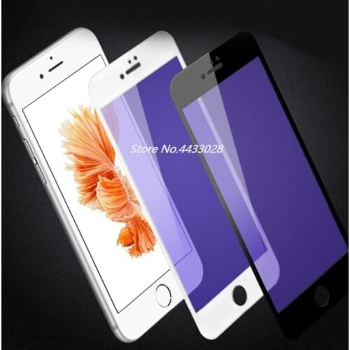 4D Anti Blue Ray Full Cover Tempered Glass for IPhone 8 7 6 6S PLUS Soft Edge Screen Protector for IPhone X XS Max XR Film Glass