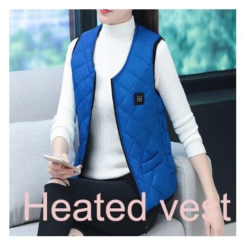 USB Winter Heated Jacket Outdoor Thermal Electric Heated Vest Camping Hiking Clothing Tactical Vest Infrad Battery Jacket Women