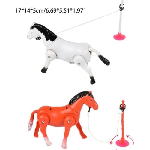 N7ME 1PC Electric Cartoon Horse Toy Running Toy Birthday Gift for Boys Anti-Collision Suction Fixed Cartoon Gift for Toddlers