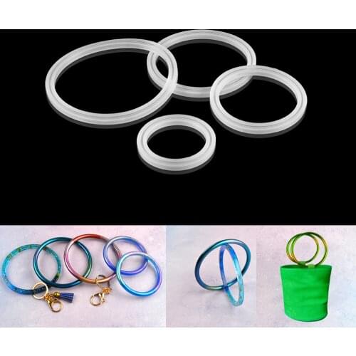 1pcs Round Silicone Mold Resin Bracelet Big Bangle Mould For DIY Jewelry Casting Tools Dried Flower Resin Decorative Hand Crafts