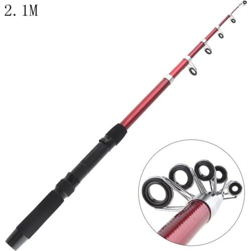 2.1m Glassfiber Telescopic Fishing Rod Sea Pole Travel Sea Rock Casting Rods Telescopic Fishing Rods