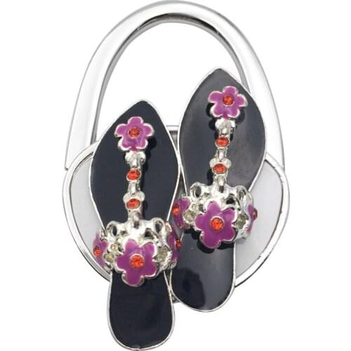 25PCS / LOT Fashion portable Shoes foldable bag hook Metal Non slip bag hook bag buckle hooks desktop bag hook