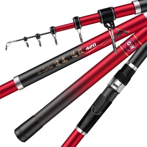 3.9M 4.2M 4.5M Fishing Rod Feeder Hard Carbon Fiber Telescopic Fishing Pole Rock Wedkarstwo Olta Distant Throwing Cane