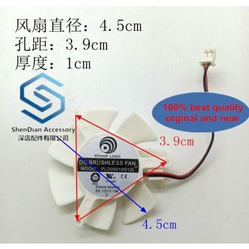 5pcs 100% orginal new PLD05010S12L diameter 45MM hole pitch 39MM 12V computer industrial computer motherboard graphics fan
