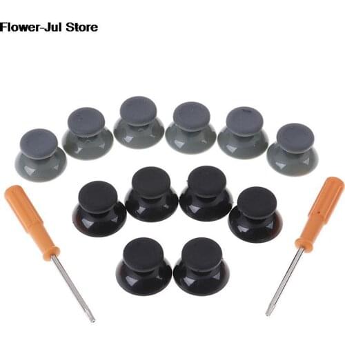 7pcs/set Black Gray 3d Analog Stick for Xbox 360 Controller Thumbsticks Caps for X box 360 Gamepad Repair Parts with Tool