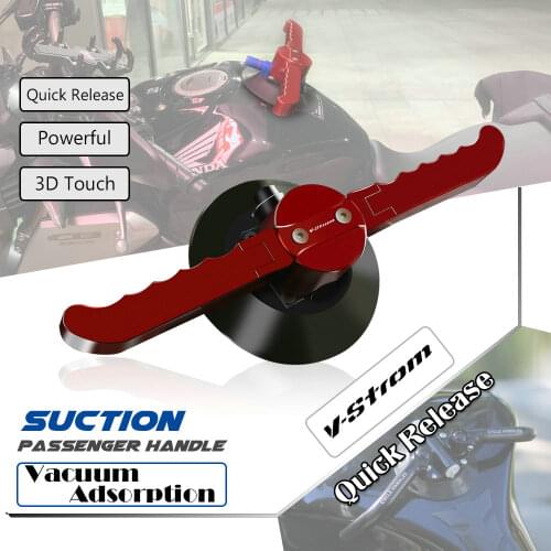 Quick Release Vacuum Hand Pump Suction Cup Passenger Handgrips Tank Grab Bar Handle Armrest for SUZUKI V-STROM DL 250 650 1000