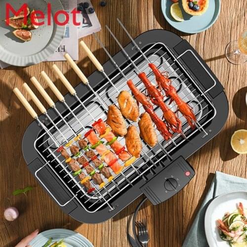 Electric Barbecue Grill Electric Baking Utensils Skewers Rack Household Oven Plate Indoor Baking Tray Mutton Skewers Machine