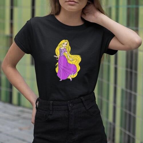 Women T-shirts Fashion Rapunzel Princess Pattern Disney Summer New Products Color T Shirt Female Short Sleeve Casual Comfort Top