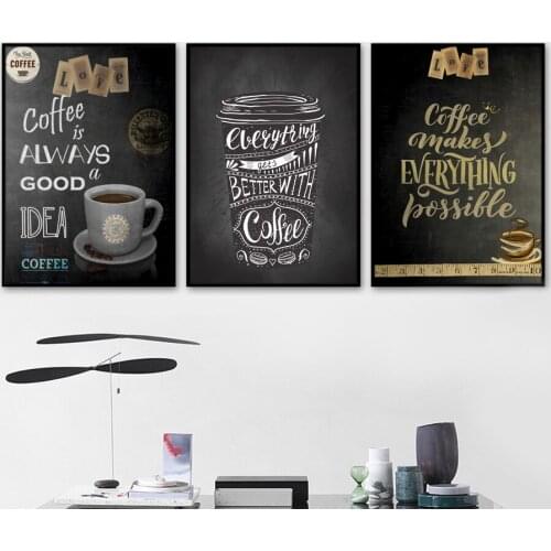 Hd Prints Canvas Painting Nordic Style Coffee Pictures Poster Modular Modern Wall Art Pictures for Bedside Background Home Decor