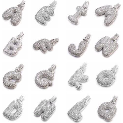 Juya Jewelry Making New Design Fashion Cubic Zirconia Alphabet Letter Charms Initial Pendants For Jewelry Making Necklace Charms