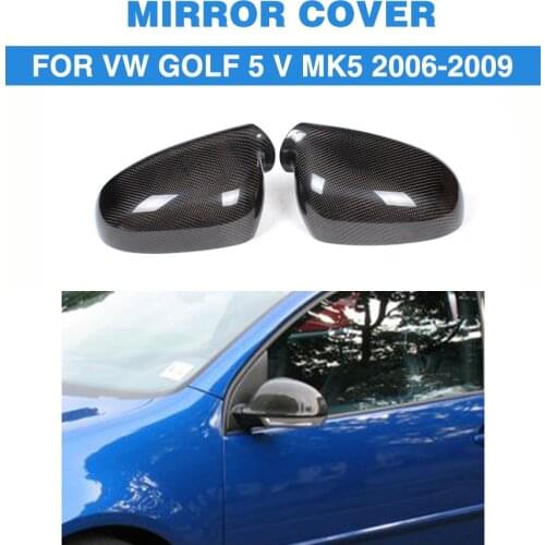 Carbon Fiber car side rear Mirror Covers Caps Fit For Volkswagon VW Golf V MK5 GTI