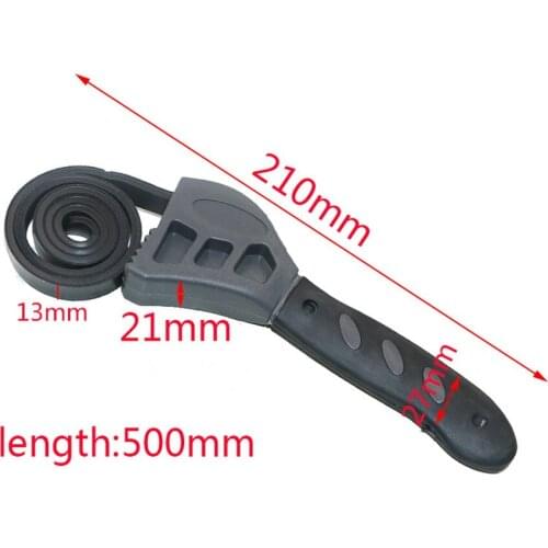 By dhl 50pcs 500mm Rubber Strap Wrench Universal Black Wrench Adjustable Spanner For Any Shape Opener Tool Car Repair Tools