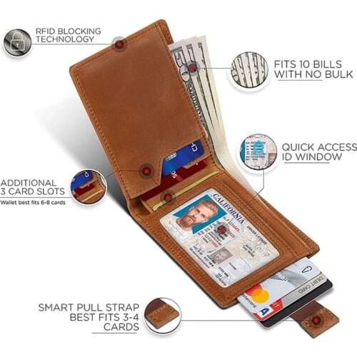 New Ultra Thin Mini Mens Wallet 100%genuine Leather Wallet RFID Anti Theft Business Card Holder Top Cowhide Purse Wallet Man