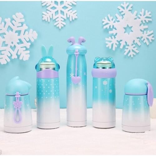 350ml Bpa-free Coffee Milk Mug Thermos Flack stars Moon Sky Gradient Colors Vacuum cup Creative Animal Modeli Thermals Bottles