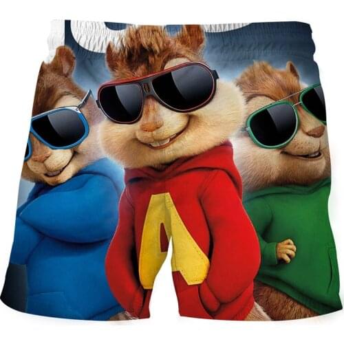 Fashion Rocks Chipmunk Shorts Cartoon Printed Childrens Beach Pants Baby Gilrs Boys Shorts Kids Sports Pants Quick-dry Costume
