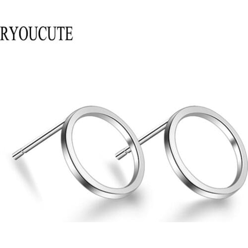 Fashion Silver Color Circle Earrings for Women Brincos Pendientes Wedding Jewelry