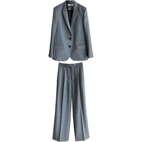 Fashion pants suit female spring New high-quality OL casual business Plaid suit + pants two-piece suit women Work clothes