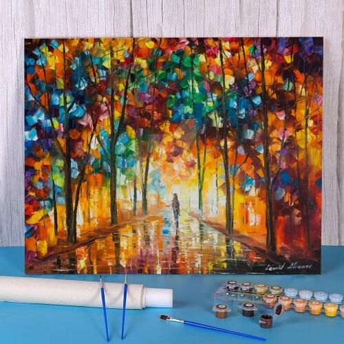 Fading Into The Autumn DIY Paint By Numbers Complete Kit Oil Paints 40*50 Paiting By Numbers Wall Paintings For Handicraft