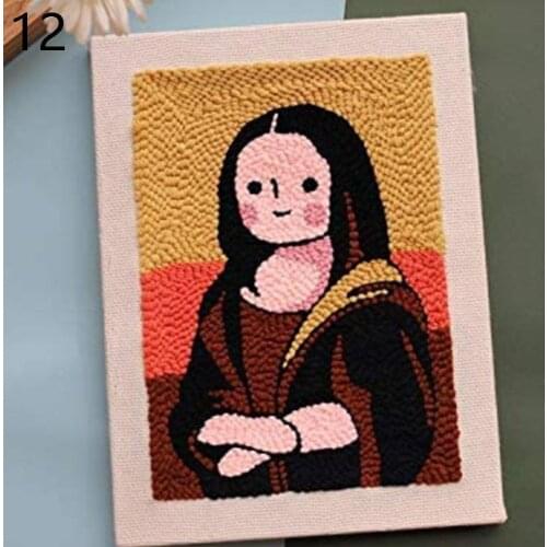 Character Punch Needle Embroidery Kit with Yarn for Beginners Easy Embroidery DIY Needlework Wool Work Home Decor