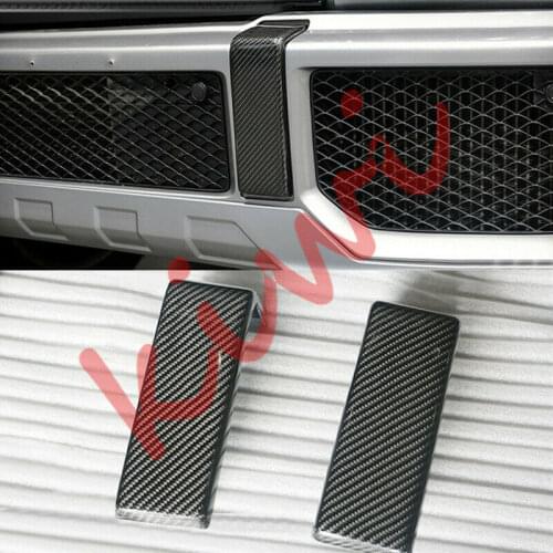 Fit For Benz G Class W463 G63 G65 2013-2016 Front Bumper Cover Carbon Fiber Trims 2pcs