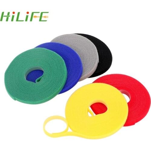 HILIFE Nylon Straps 5m*1cm Power Wire Loop Tape Fastener Reusable Magic Tape Nylon Cable Ties