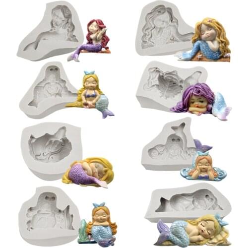 Lovely Series Of Mermaids Silicone Mold Fondant Cake Decorating Mould Sugarcraft Chocolate Baking Tools For Cakes Gumpaste Form