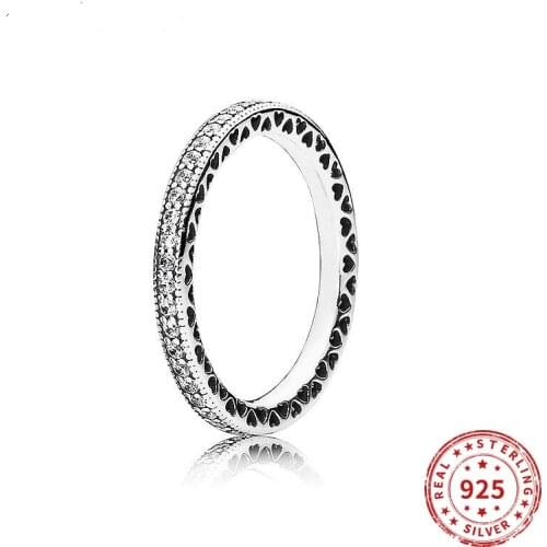 Real 925 Sterling Silver Ring Princess Wishbone Crystal Rings For Women Wedding Party Gift Jewelry 2020