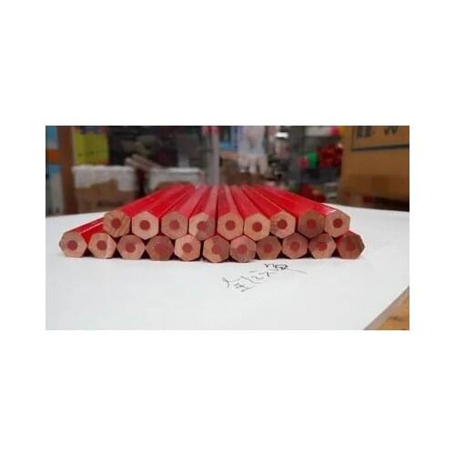 Hexagon red thick Refill Carpenter Pencil 20pcs/50pcs/100pcs free shipping