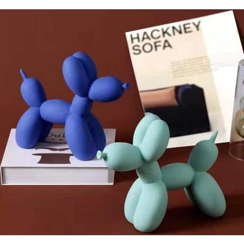 Animals Figurine Resin Balloon Dog Shape Statue Art Sculpture Figurine Craftwork Home Decoration Accessories Modern Gifts