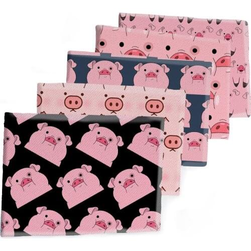 Fabric Cartoon Pig Designs Printed Polyester 50*145CM Cotton Twill Fabric Patchwor Printed