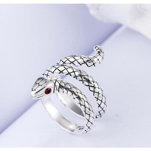 Vintage Simple Cute Snake Rings Silver Plated anillos Party Jewelry Gifts for Women Couples Wedding Accessories Dropshipping