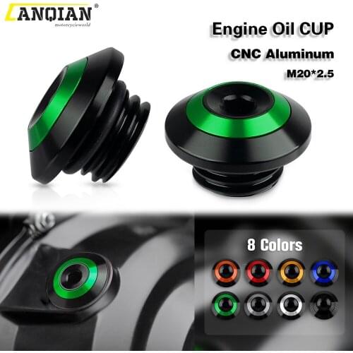 For KAWASAKI Ninja 400 Z650 Z900 Z 650 900 2017 2018 M20*2.5 Motorcycle Accessories CNC Engine Oil Filter Cup Plug Cover Screws