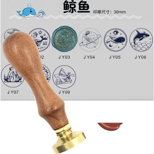 Whale world wax seal brass head wood handle,Scrapbooking wax copper stamp,league DIY gift ancient seal stamp High Quality