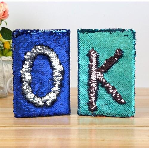 A5 Creative Sequins Notebook Diary Notebook Paper Planner Schedule Book Journal Student School Supplies Cute Stationery
