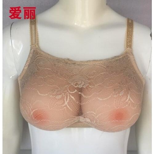 C-E Cup with Bra Skin Color Artificial Silicone Fake Breast Form Crossdress Silicone Breast Forms Transvestism Dressed As Woman