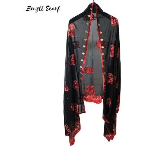 Womes Scarves African Muslim Hijabs Wraps Chiffon Arab Headscarf Rectangle Long Shawl Ramadan Headwrap Scarf 200x100cm BF-220