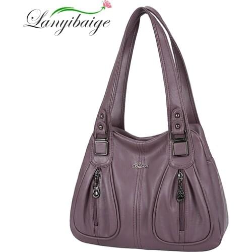 Female Shoulder Crossbody Bags For Women 2021 Ladies Soft High Quality Leather Luxury Kangaroo Brand Handbags Bucket Bag