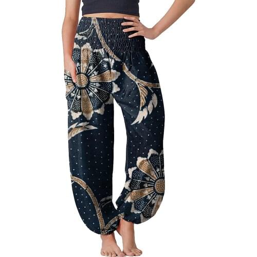 Floral Print Boho Pant Suits Summer Women Wide Leg Pant 2021 Sexy Beach Vacation Outfits Trousers Baggy Loose Harem Pant P5