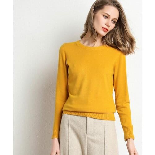2021 New Women Sweater Autumn Winter Clothes Solid Round Neck Sweater Jumper Long-sleeved Knitted Pullovers Shirt Female Tops