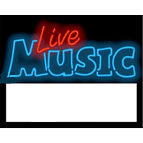 Live Music NEON SIGN REAL GLASS BEER BAR PUB LIGHT SIGNS store display Bulbs drink Wine food Advertising KTV Lights 17*14"