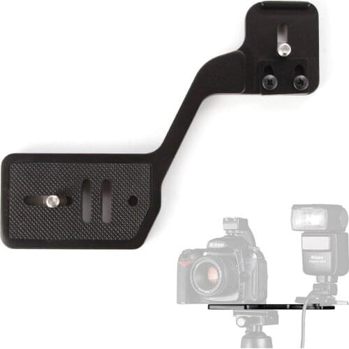 1/4" Screw Dual Flash Bracket Speedlight Camera Holder Adapter for Studio Tripod
